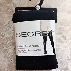 Secret Brushed Terry Leggings |Black |Sz L
